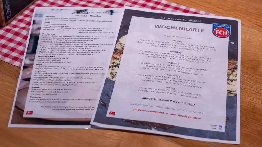 Die Albstüble Wochenkarte 